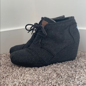 TOMS Dark grey Desert Wedge Bootie